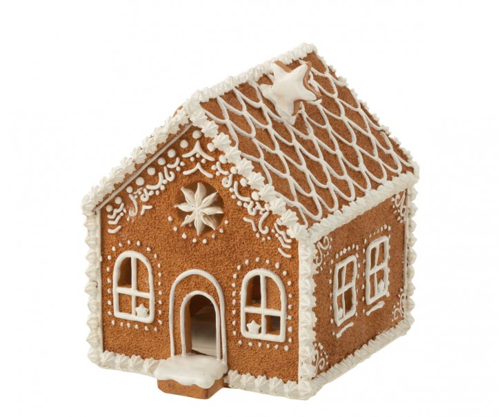 Vánoční perníková chaloupka s Led světýlky Gingerbread House - 18*15*17cm J-Line by Jolipa