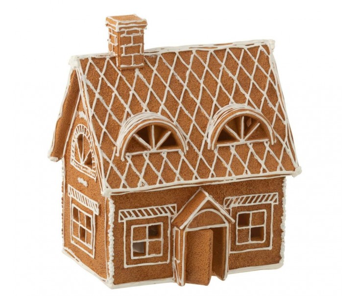 Vánoční perníková chaloupka s Led světýlky Gingerbread House - 18*14*22cm J-Line by Jolipa