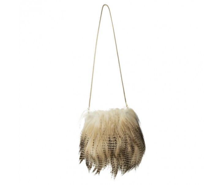 Hnědá kožená kabelka crossbody s dlouhým vlasem Tibet Goat - 20*2*24cm Mars & More 