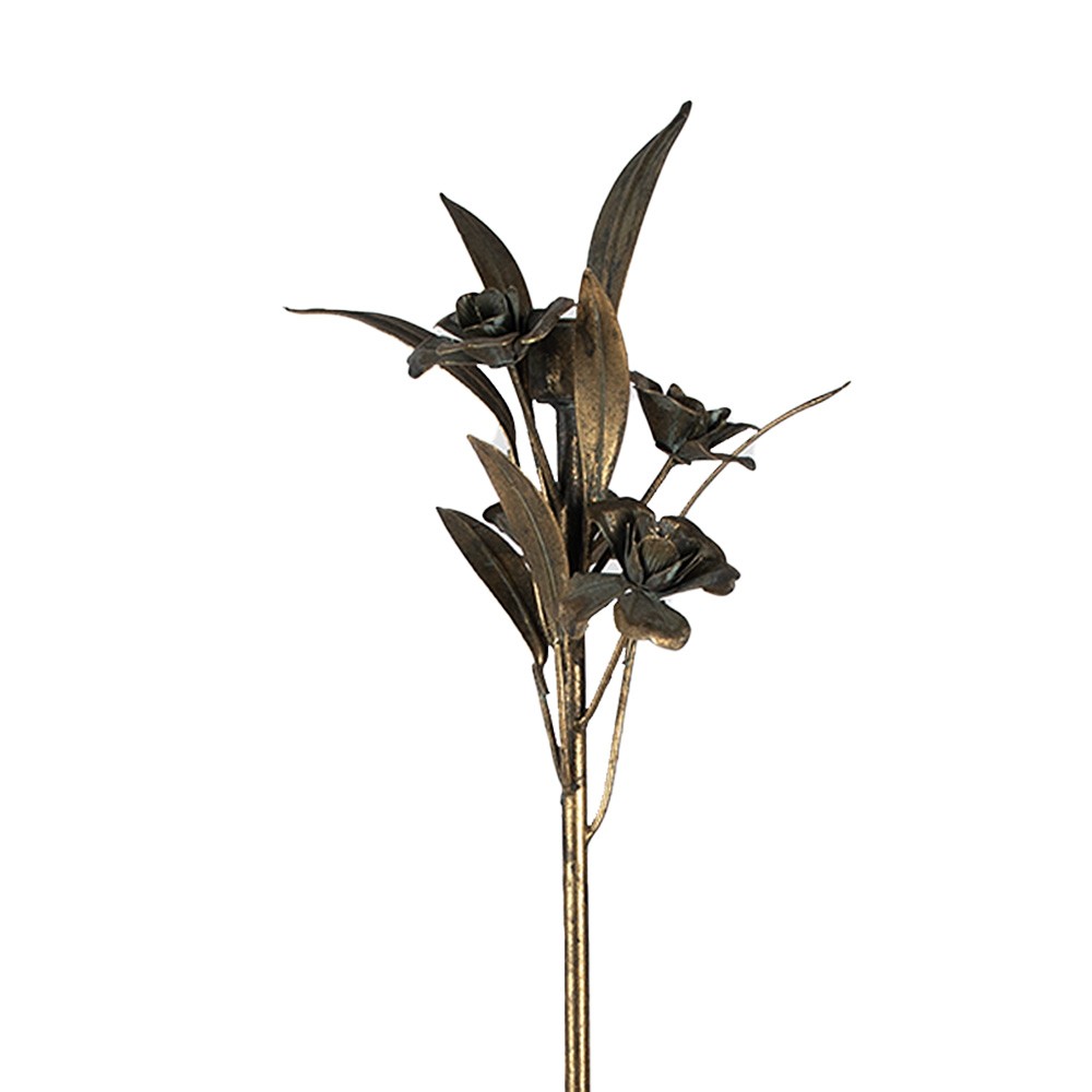 Zlatý antik kovový svícen s květy Flowia - 19*18*61 cm Clayre & Eef Zlatý antik kovový svícen s květy Flowia - 19*18*61 cm Clayre & Eef