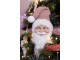 Závěsná dekorace hlava Santa s růžovou čepicí - 10*9*28 cm Clayre & Eef