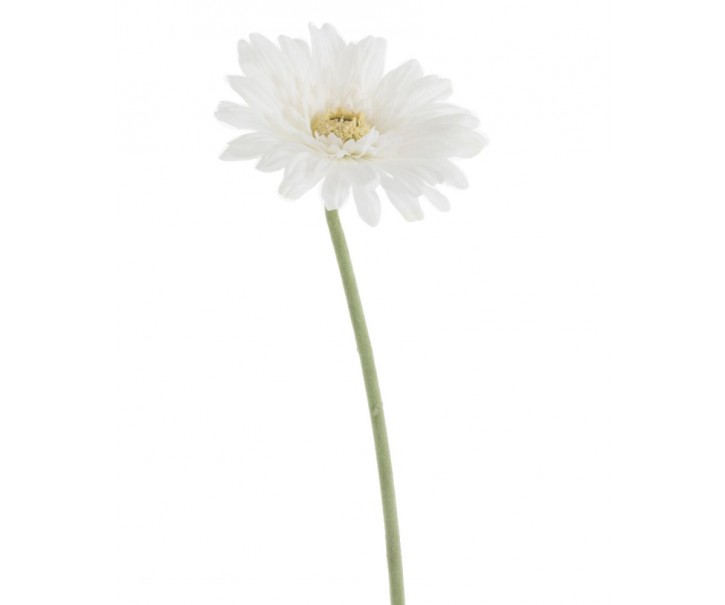 Bílá umělá dekorativní květina Gerbera - 10*10*64 cm J-Line by Jolipa