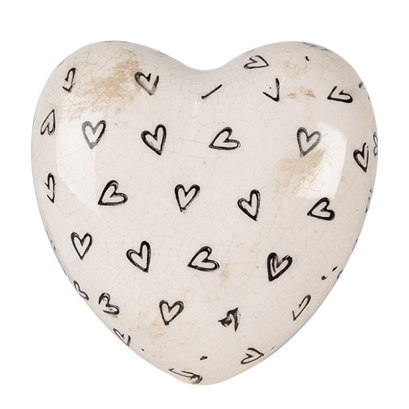 Béžové keramické dekorační srdce se srdíčky Hearti - 11*11*4 cm Clayre & Eef Béžové keramické dekorační srdce se srdíčky Hearti - 11*11*4 cm Clayre & Eef