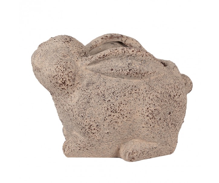 Béžový antik dokorační květináč králík Rabbi - 17*12*12 cm Clayre & Eef