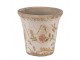 Keramický obal na květináč s kvítky Floral Cartoon S - Ø 9*8 cm Clayre & Eef