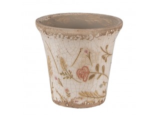 Keramický obal na květináč s kvítky Floral Cartoon S - Ø 9*8 cm
