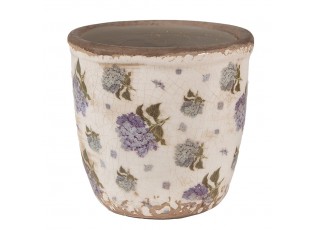 Béžový keramický obal na květináč s květy hortenzie Lilla XS - Ø 11*10 cm