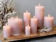Růžová široká svíčka Rustic pillar rose - Ø 7*10cm/ 40h Chic Antique