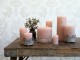 Růžová široká svíčka Rustic pillar rose - Ø 7*10cm/ 40h Chic Antique