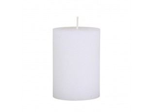 Bílá široká svíčka Macon Rustic white - Ø 7*10cm/ 40h