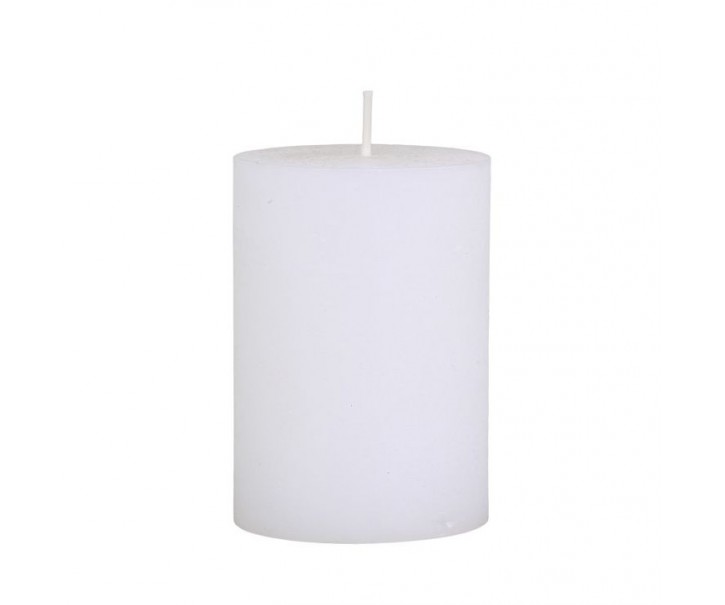 Bílá široká svíčka Rustic pillar white - Ø 7*10cm/ 40h Chic Antique