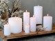 Bílá široká svíčka Rustic pillar white - Ø 7*10cm/ 40h Chic Antique