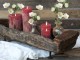 Červená široká svíčka Rustic pillar red - Ø 7*10cm/ 40h Chic Antique