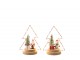 Set 2ks dekorace Santa ve svítícím led stromku - 16*10*21 cm J-Line by Jolipa