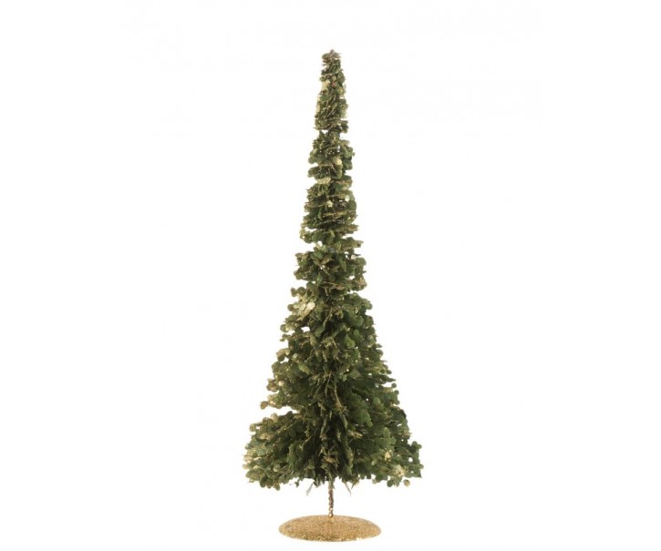 Zelený dekorační vánoční stromek s glitry - 20*20*50 cm J-Line by Jolipa