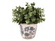 Keramický obal na květináč s modrými květy Blusia S - Ø 13*12 cm Clayre & Eef