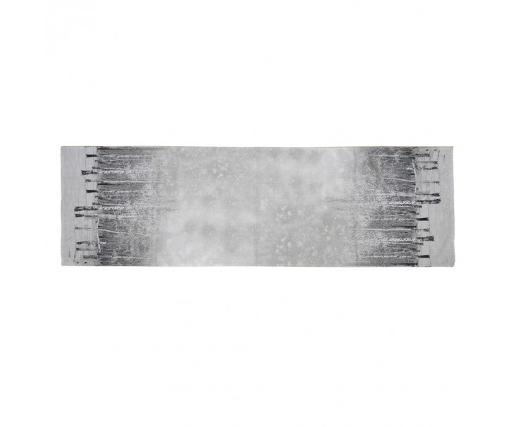 Běhoun na stůl se zasněženými stromy - 41*140 cm Clayre & Eef