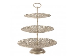 Champagne dekorační 3-patrový etažér Coral Cake - Ø 45*60 cm