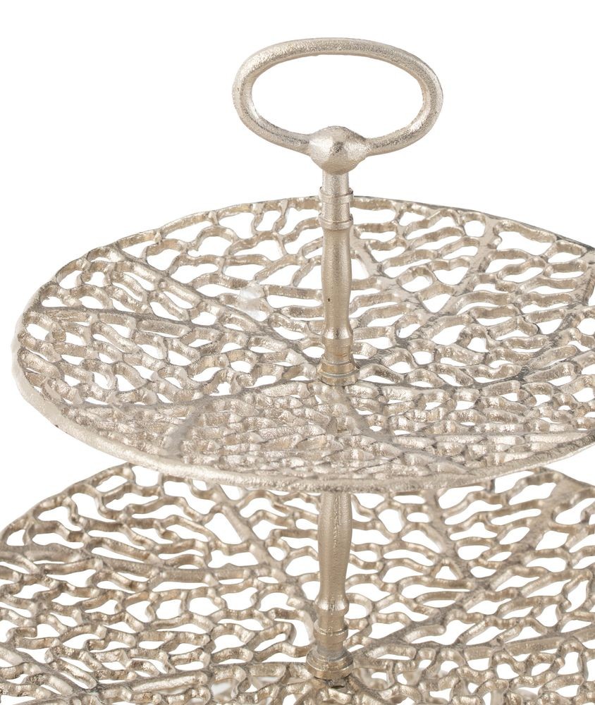 Champagne dekorační 3-patrový etažér Coral Cake - Ø 45*60 cm J-Line by Jolipa Champagne dekorační 3-patrový etažér Coral Cake - Ø 45*60 cm J-Line by Jolipa