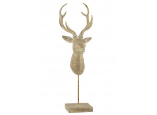 Hnědá antik dekorace Jelen na noze - 16*16*62 cm