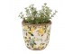 Béžový keramický obal na květináč s citróny Lemons XS - Ø 11*10 cm Clayre & Eef
