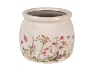 Keramický obal na květináč s lučními květy Flowers of Love M - Ø 16*13 cm