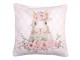 Růžový bavlněný povlak na polštář s králíčkem Floral Easter Bunny - 40*40 cm Clayre & Eef
