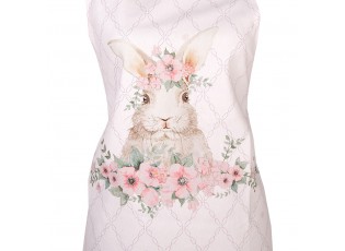 Růžová bavlněná zástěra s králíčkem Floral Easter Bunny - 70*85 cm