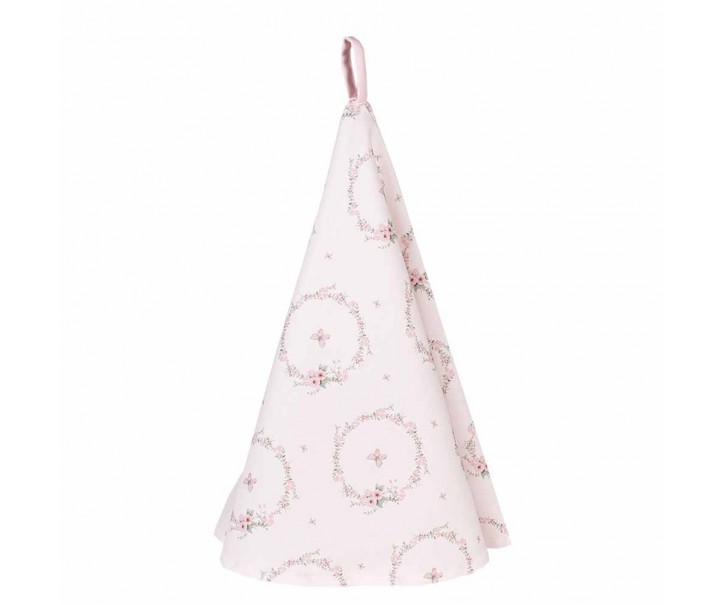 Bavlněná kulatá utěrka s květy Floral Easter Bunny - Ø 80 cm Clayre & Eef
