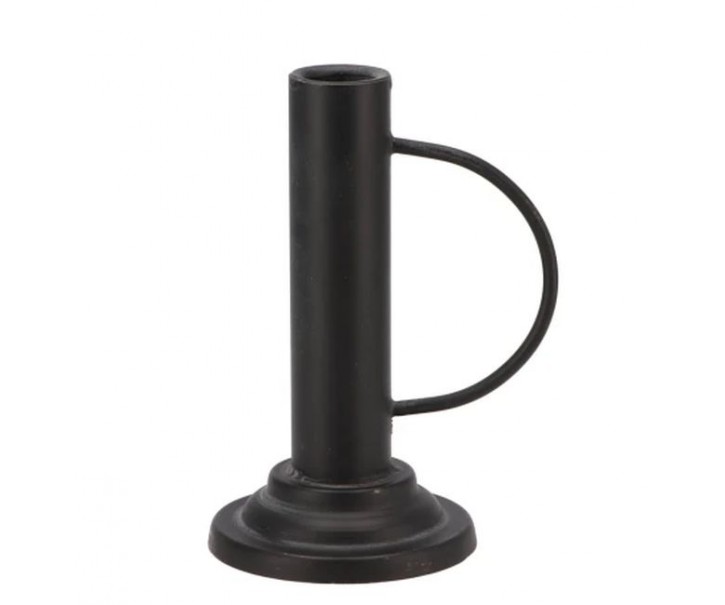 Černý antik kovový svícen na úzkou svíčku Ariana black - 9*11*15 cm daan kromhout
