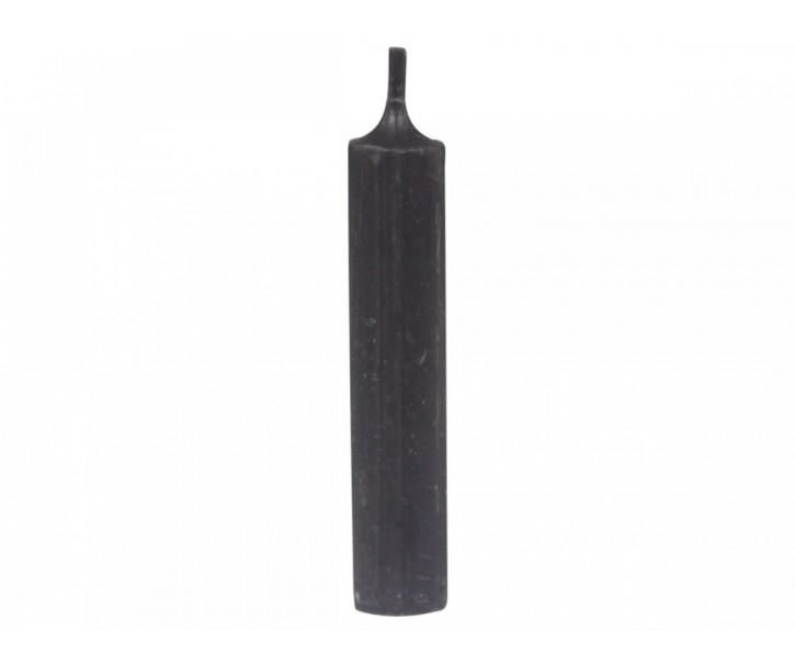 Černá úzká krátká svíčka Short dinner black - Ø 2 *11cm / 4.5h Chic Antique