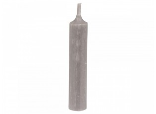 Šedá lněná úzká krátká svíčka Short dinner linen - Ø 2 *11cm / 4.5h