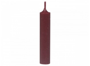 Červená úzká krátká svíčka Short dinner red - Ø 2 *11cm / 4.5h