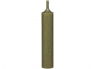 Zelená olivová úzká krátká svíčka Short dinner olive - Ø 2 *11cm / 4.5h