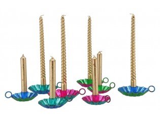 Set 4ks zlatá metalická úzká kroucená svíčka Twist gold - Ø 1.8*30cm 