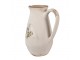 Béžový keramický džbán se žlutými květy M - 17*13*22 cm Clayre & Eef