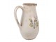 Béžový keramický džbán se žlutými květy M - 17*13*22 cm Clayre & Eef