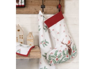Vánoční punčocha s jelenem Holly Christmas - 30*40 cm