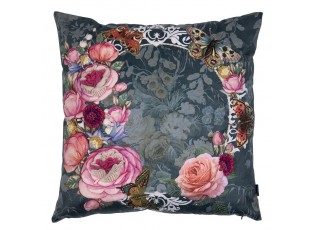 Zelený ručně vyrobený polštář s květy v koruně Crown - 45*45*10cm
