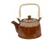 Hnědobílá porcelánová konvička na čaj - 14*12*12 cm / 0,75L Clayre & Eef
