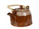 Hnědobílá porcelánová konvička na čaj - 14*12*12 cm / 0,75L Clayre & Eef