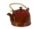 Hnědočervená porcelánová konvička na čaj - 14*12*12 cm / 0,75L Clayre & Eef
