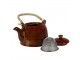 Hnědočervená porcelánová konvička na čaj - 14*12*12 cm / 0,75L Clayre & Eef