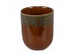Hnědomodrý keramický kalíšek na čaj - ∅ 7*8 cm / 0,15L Clayre & Eef