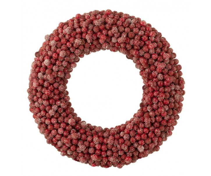 Dekorativní věnec z červených bobulí Berries L - 45*6*45cm J-Line by Jolipa
