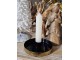 Černo - zlatý antik kovový svícen Marrakech black - Ø 10*2,5 cm daan kromhout