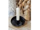 Černo - zlatý antik kovový svícen Marrakech black - Ø 10*2,5 cm daan kromhout