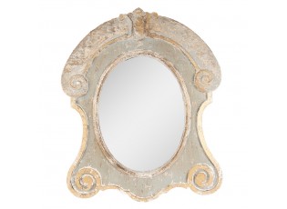 Nástěnné dřevěné vintage zrcadlo French s patinou - 69*3*84 cm
