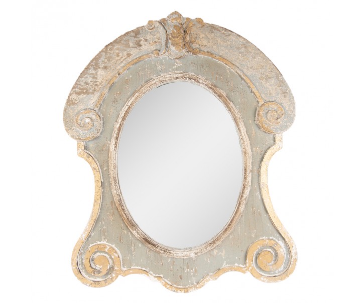 Nástěnné dřevěné vintage zrcadlo French s patinou - 69*3*84 cm Clayre & Eef