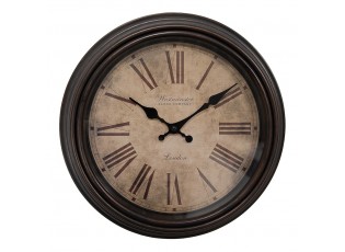 Hnědé nástěnné hodiny v retro stylu – Ø 29*5 cm